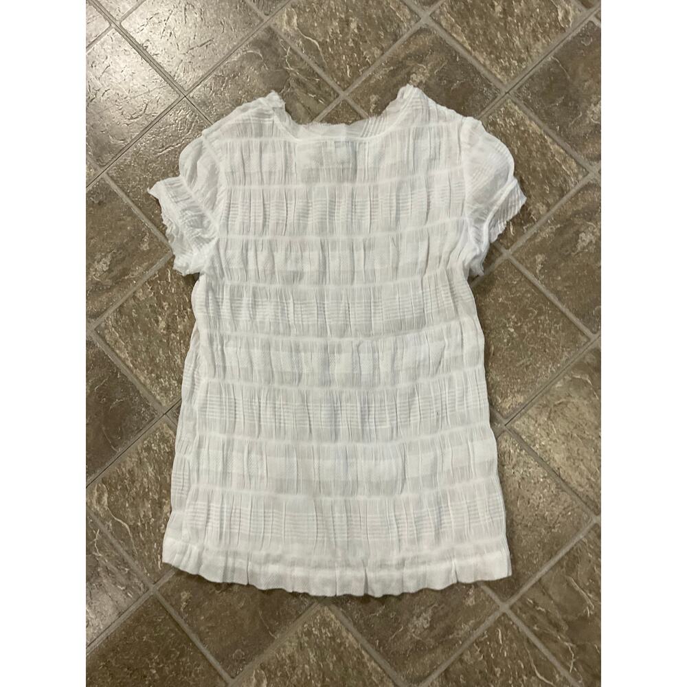 Sundance White Cloud Nine Top Blouse Short Sleeve Size XS Womens Gauze Material